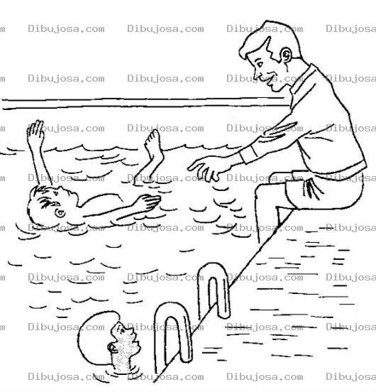 Dibujo para colorear Clasesdenatacion Dibujo De Clases De Natacion Para Pintar Y Colorear Entrenador De Natacion