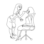 Dibujo para colorear Maquillaje Dibujo De Una Profesional Del Maquillaje Maquillando A Una Mujer Para Pintar Y Colorear
