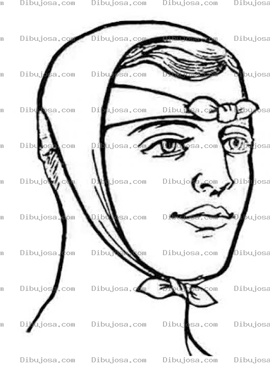 Dibujo para colorear Dolordecabeza Dibujo De Hombre Con Panuelos En La Cabeza Para Pintar Y Colorear Cabeza Vendada