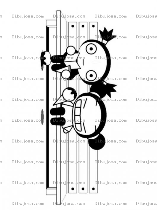Dibujo para colorear Pucca sentada
