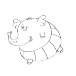 Dibujo para colorear Elefante Con Calzoneta Para Pintar Y Colorear
