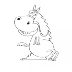 Dibujo para colorear Dibujo De Caballo Haciendo Popo Para Pintar Y Colorear Heces De Caballo