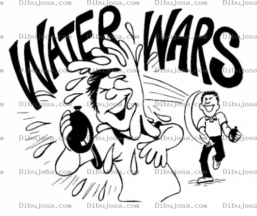 Dibujo para colorear Guerradevejigas Dibujo De Una Guerra De Vejigas Para Pintar Y Colorear Un Vejigazo Con Agua En La Cara
