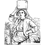 Dibujo para colorear Mujertamalera Dibujo De Una Mujer Tamalera Con Una Olla De Tamales En La Cabeza Para Pintar Y Colorear