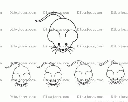 Dibujo para colorear Mamarata Dibujo De Mama Rata Con 4 Ratoncitos Para Pintar Y Colorear