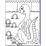 Dibujo para colorear Dibujo De Dinosaurio Jugando Kriket Para Pintar Y Colorear