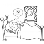 Dibujo para colorear Perrodurmiente Dibujo De Un Perrito Durmiendo En Una Camita Para Pintar Y Colorear Perritodurmiente