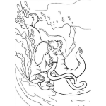 Dibujo para colorear Colorear Elefante surfeando en la era de hielo