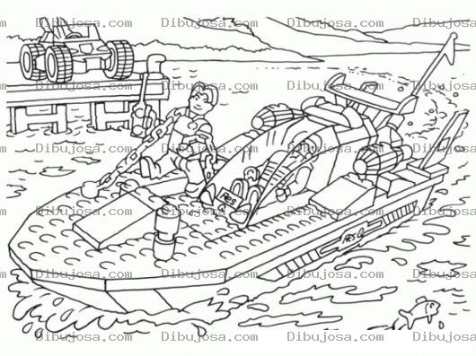 Dibujo para colorear Dibujo De Una Lancha De Juguete De Lego Para Pintar Y Colorear