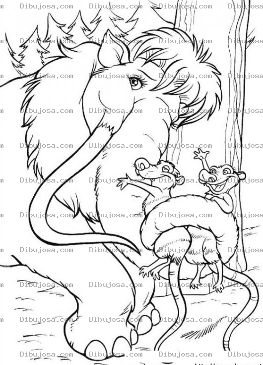 Dibujo para colorear Colorear Elefanta de La Era del Hielo