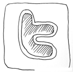 Dibujo para colorear Icono De Twitter Para Pintar Y Colorear