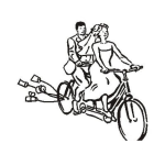 Dibujo para colorear Dibujo De Reciencasados En Bicicleta Para Pintar Y Colorear