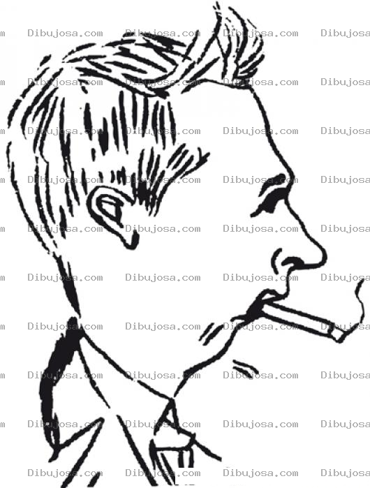 Dibujo para colorear sinmandibula Dibujo De Fumador Sin Mandibula Para Pintar Y Colorear hombre sin Quijada