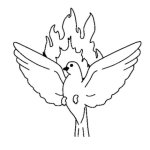 Dibujo para colorear Palomaconfuego Dibujo De Paloma Con Fuego Para Pintar Y Colorear