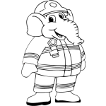 Dibujo para colorear Elefantebombero Dibujo De Un Elefante Bombero Para Pintar Y Colorear Bomberoelefante