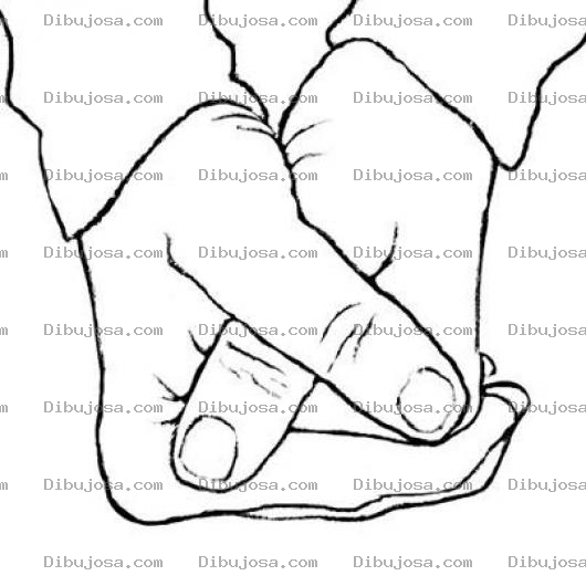 Dibujo para colorear Dibujo De Mano Empunada Cubierta Por La Otra Mano Para Pintar Y Colorear Manos Juntas