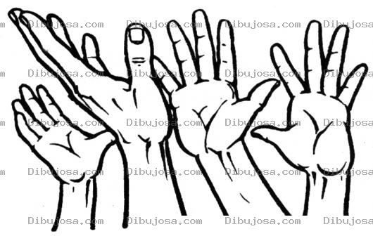 Dibujo para colorear Quien Mas Quiere Aprender Ingles Rapidamente Sin Gastar Miles De Dolares En Un Instituto De Idiomas Dibujo De Manos Levantadas De Personas Que Quieren Para Pintar Y Colorear