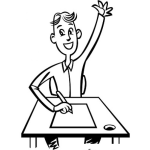 Dibujo para colorear Manoarriba Dibujo De Alumno Con La Mano Levantada Para Pintar Y Colorear