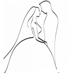 Dibujo para colorear Dibujo De Novia Y Novio En Un Altar Para Pintar Y Colorear