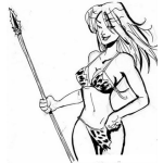 Dibujo para colorear Noviadetarzan Dibujo De La Novia De Tarzan Para Pintar Y Colorear Chica Salvaje Con Lanza