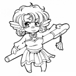 Dibujo para colorear Dibujo De Una Angelita Con Boligrado Para Pintar Y Colorear