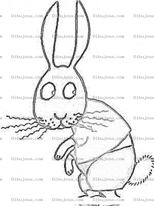 Dibujo para colorear Conejoreprimidio Dibujo De Un Conejito Reprimido Para Pintar Y Colorear