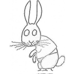 Dibujo para colorear Conejoreprimidio Dibujo De Un Conejito Reprimido Para Pintar Y Colorear