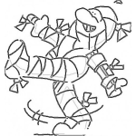 Dibujo para colorear Hombre Momia Dibujo De Hombre Quebrado Vendado Y Entablillado Saliendo De Un Hospital Para Pintar Y Colorear Hombremomia