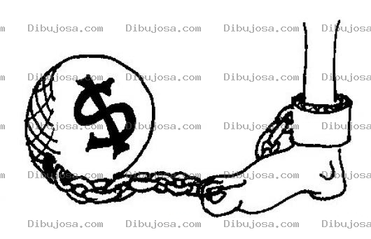 Dibujo para colorear El Dinero Esclaviza Dibujo De Hombre Esclavizado Al Dinero Para Pintar Y Colorear Hombre Sin Libertad Encadenado Al Dinero