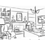 Dibujo para colorear Oficina De Abogado Para Pintar Y Colorear