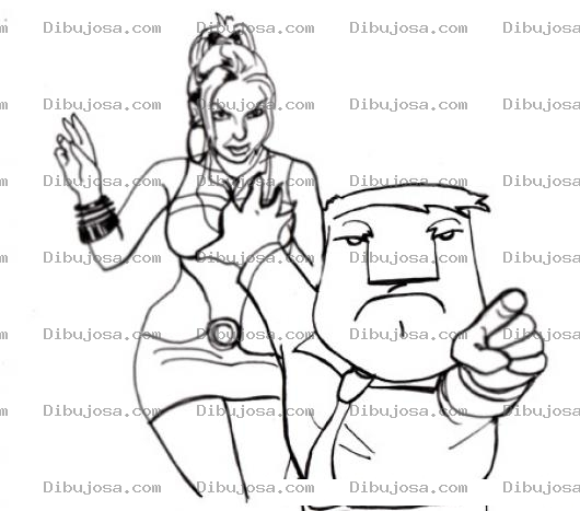 Dibujo para colorear Dibujo De Chaparro Celoso Defendiendo A Su Mujer De Los Albaniles Para Pintar Y Colorear