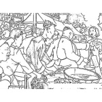 Dibujo para colorear Mercadochino Dibujo D Eun Mercado Chino Para Pintar Y Colorear Pescadores Vendiendo Pescado En Un Mercado De China