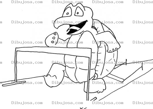 Dibujo para colorear tortugacorriendo dibujo de una tortuga corriendo para pintar y colorear tortuga maratonista