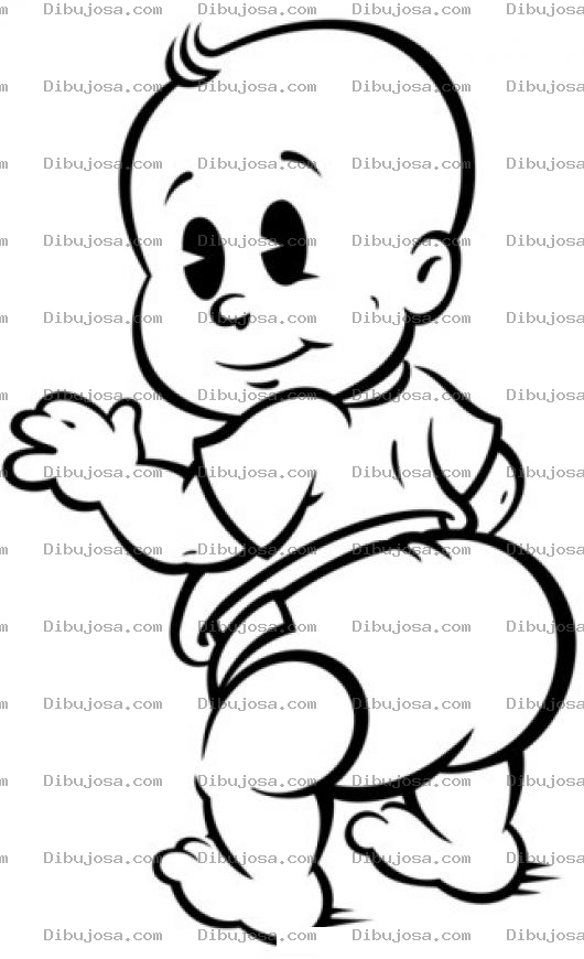 Dibujo para colorear Bebe Nalgon Dibujo De Bebe Con Pompas Grandes Para Pintar Y Colorear Pompis De Bebito