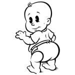 Dibujo para colorear Bebe Nalgon Dibujo De Bebe Con Pompas Grandes Para Pintar Y Colorear Pompis De Bebito