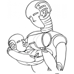 Dibujo para colorear Beberobot Dibujo De Un Papa Robot Dndo Biberon A Un Bebe Robot Para Pintar Y Colorear Robotbebe
