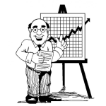 Dibujo para colorear Dibujo De Gerente De Ventas Feliz Para Pintr Y Colorear Vendedor Exitoso Dando Un Reporte A Los Directores De La Empresa