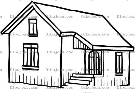 Dibujo para colorear Viviendas Dibujo De Una Casita Con Graditas Para Pintar Y Colorear
