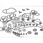 Dibujo para colorear Dibujo De Dos Vivinedas Para Pintar Y Colorear Casas De Campo
