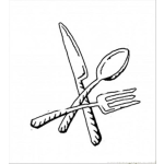 Dibujo para colorear Utensilios Cocina Dibujo De Cuchillo Cuchara Y Tenedor Para Pintar Y Colorear Cubiertos Y Utensilios De Cocina