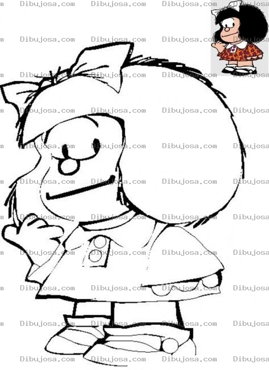 Dibujo para colorear Colorear Mafalda