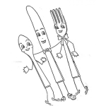 Dibujo para colorear Utensilios Cocina Dibujo De Cucharita Cuchillo Y Tenedor Para Pintar Y Colorear Utencilios De Cocina