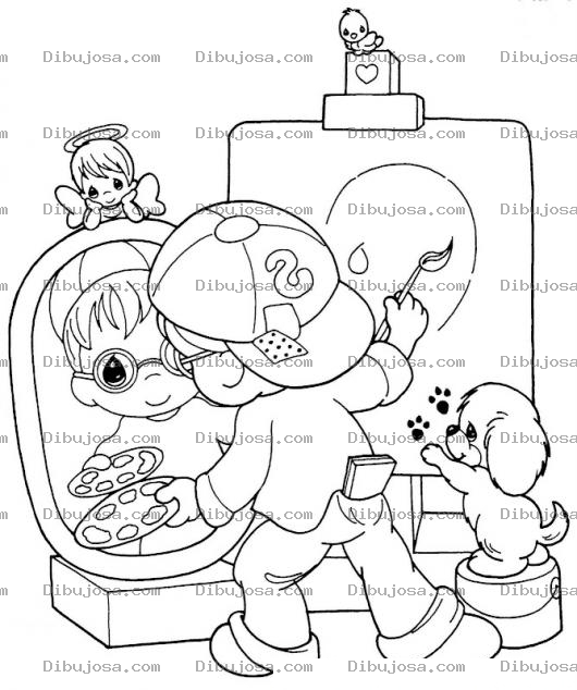 Dibujo para colorear Preciuosmoments Pintorsito De Preciuos Moments Para Pintar Y Colorear