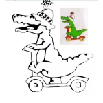 Dibujo para colorear Colorear Lagarto en Patineta