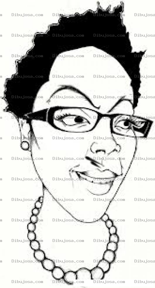 Dibujo para colorear Glamourosa Dibujo De Negrita Glamurosa Para Pintar Y Colorear Morena Con Anteojos Y Collar De Perlas