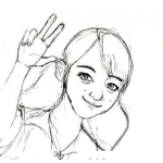 Dibujo para colorear Chicabuenaonda Dibujo De Chica Buena Onda Saludando Para Colorear Saludo Con Dos Dedos