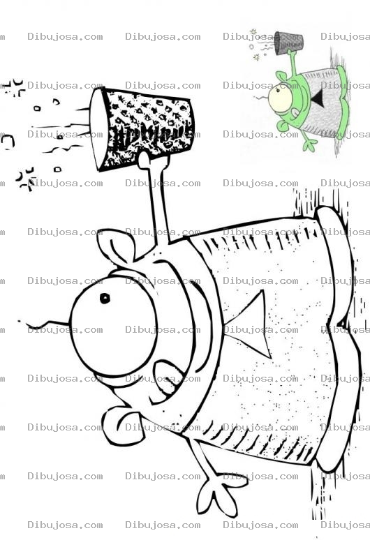 Dibujo para colorear Colorear Marciano con un ojo