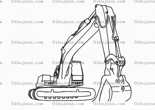 Dibujo para colorear Manodemica Dibujo De Grua Con Garrocha Para Pintar Y Colorear Tractor Con Cucharon