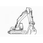 Dibujo para colorear Manodemica Dibujo De Grua Con Garrocha Para Pintar Y Colorear Tractor Con Cucharon