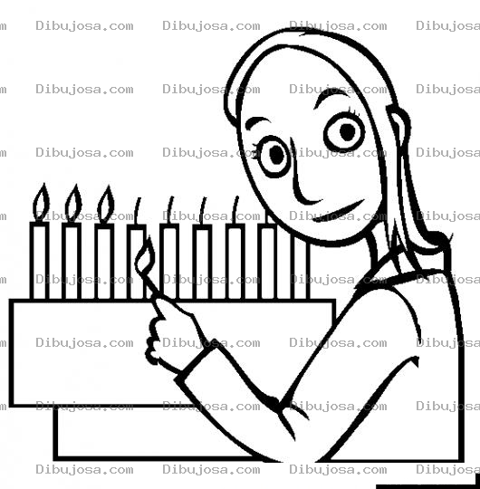 Dibujo para colorear Pastel De Nueve Velas Para Pintar Y Colorear Pastel Con 9 Candelitas
